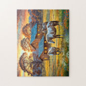 Pferd auf Bauernhof Wildblumenwiese Puzzle (Vertikal)