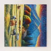 Pferd auf Bauernhof Wildblumenwiese Puzzle (Horizontal)