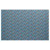 Pferd auf Blau mit Ornaments Jahresgrüße Stoff (Yard (91,4 cm))