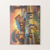 Pferd auf dem Bauernhof Wildblumenwiese Puzzle (Vertikal)