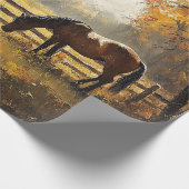 Pferd auf dem Feld Goldene Stunde Entdeckungsreise Geschenkpapier (Ecke)