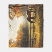 Pferd auf dem Feld Goldene Stunde Malerei Fleecedecke (Vorderseite)