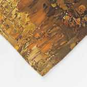 Pferd auf dem Feld Goldene Stunde Malerei Fleecedecke (Ecke)