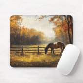 Pferd auf dem Feld Goldene Stunde Malerei Mousepad (Mit Mouse)