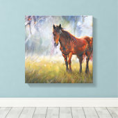 Pferd auf dem Gras Leinwanddruck (Insitu (Holzboden))