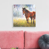 Pferd auf dem Gras Leinwanddruck (Insitu (Wohnzimmer))