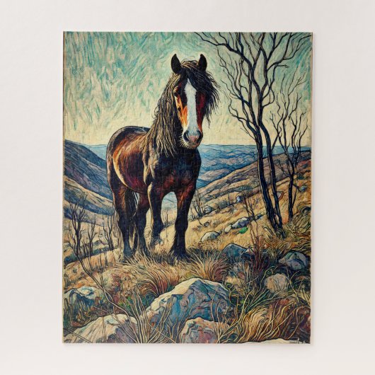 Pferd auf dem Hillside 500 Stück Puzzle (Vertikal)