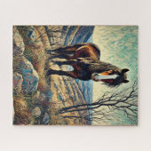 Pferd auf dem Hillside 500 Stück Puzzle (Horizontal)
