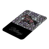 Pferd auf dem Lila Hue/Name-Design Magnet (Linke Seite)
