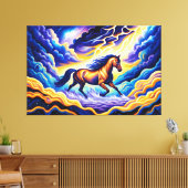Pferd auf den Wolken Leinwanddruck (Insitu (Wohnzimmer))