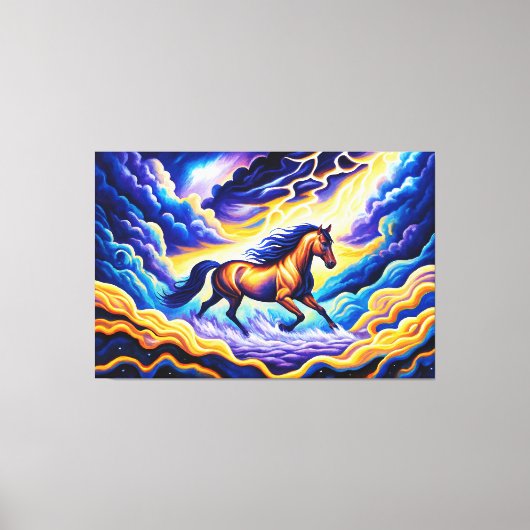 Pferd auf den Wolken Leinwanddruck (Vorderseite)