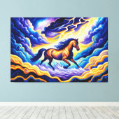 Pferd auf den Wolken Leinwanddruck (Insitu (Holzboden))