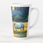 Pferd auf der Farm Wildblumenwiese Milchtasse (Rechts)