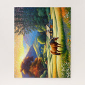 Pferd auf der Farm Wildblumenwiese Puzzle (Vertikal)