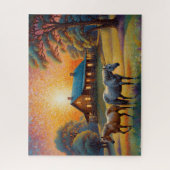 Pferd auf der Farm Wildblumenwiese Puzzle (Vertikal)