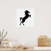 Pferd auf der Hind Legs Silhouette Poster (Küche)