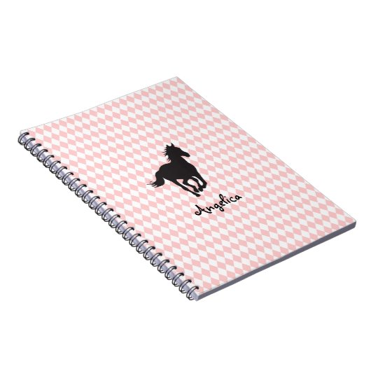 Pferd auf Diamant-Muster-Schablone Notizblock (Rechte Seite)