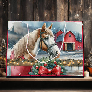 Pferd auf einem Bauernhof Weihnachten Große Geschenktüte