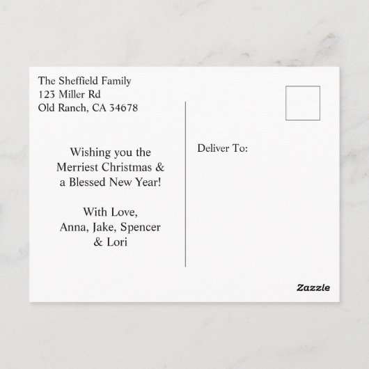 Pferd auf einem Bauernhof Weihnachten Personalisie Postkarte (Rückseite)