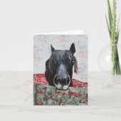 Pferd auf einem Feld Reitsportler Karte (Vorderseite)