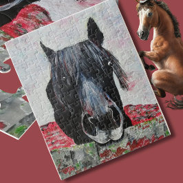 Pferd auf einem Feld Reitsportler Puzzle