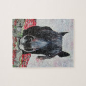 Pferd auf einem Feld Reitsportler Puzzle (Horizontal)