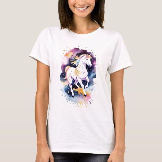 Pferd auf einer Himmelswiese T-Shirt (Vorderseite)