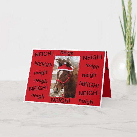 Pferd auf einer Weihnachtskarte Karte (Vorderseite)