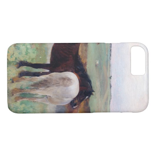 Pferd auf einer Wiese, Edgar Degas Case-Mate iPhone Hülle (Rückseite (Horizontal))