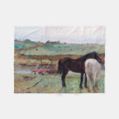Pferd auf einer Wiese, Edgar Degas Fleecedecke (Vorderseite (Horizontal))