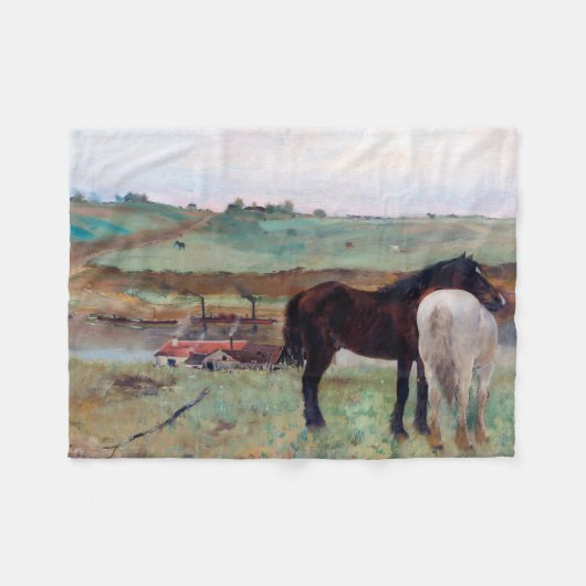 Pferd auf einer Wiese, Edgar Degas Fleecedecke (Vorderseite (Horizontal))