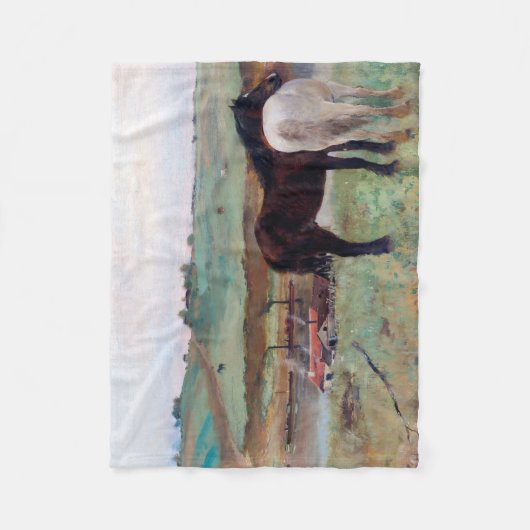 Pferd auf einer Wiese, Edgar Degas Fleecedecke (Vorderseite)
