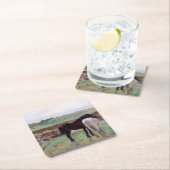 Pferd auf einer Wiese, Edgar Degas Rechteckiger Pappuntersetzer (Vor Ort)