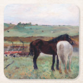 Pferd auf einer Wiese, Edgar Degas Rechteckiger Pappuntersetzer (Vorderseite)