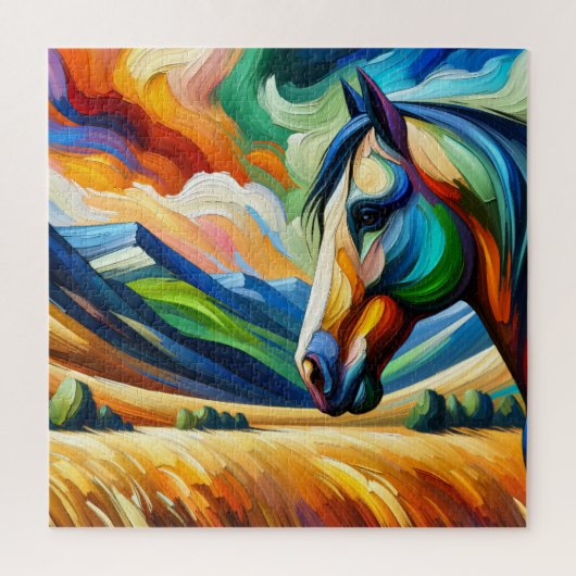 Pferd auf Grassland 600 Stück Puzzle (Vertikal)
