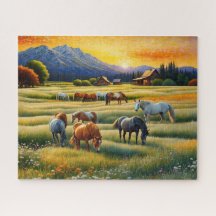Pferd auf landwirtschaftlicher Blumenwiese