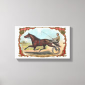 Pferd auf Rädern Vintages Pferderennen Leinwanddruck (Vorderseite)