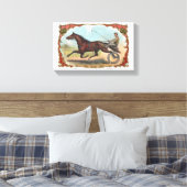 Pferd auf Rädern Vintages Pferderennen Leinwanddruck (Insitu (Schlafzimmer))