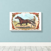 Pferd auf Rädern Vintages Pferderennen Leinwanddruck (Insitu (Holzboden))