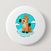 Pferd auf Wolken Button (Vorderseite)