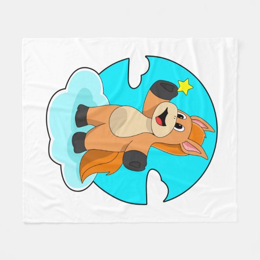 Pferd auf Wolken Fleecedecke (Vorderseite (Horizontal))