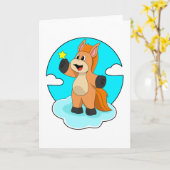 Pferd auf Wolken Karte (Gelbe Blume)