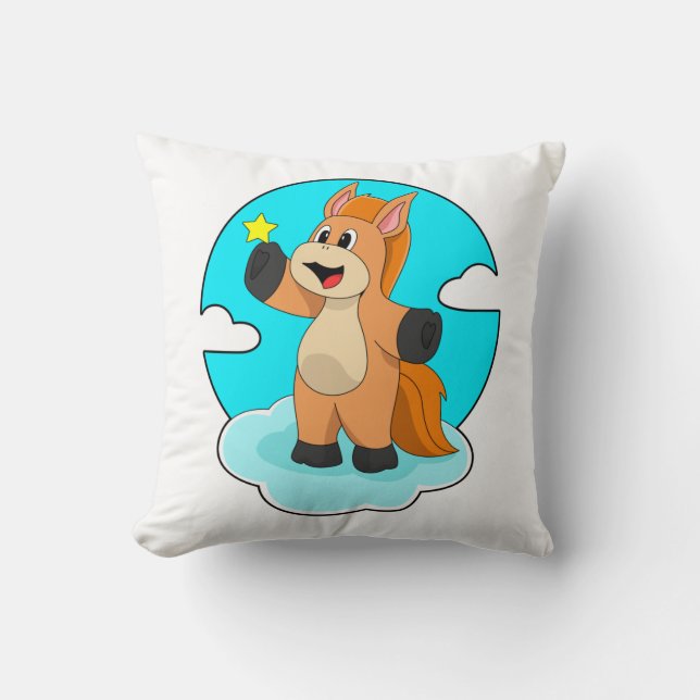 Pferd auf Wolken Kissen (Vorderseite)