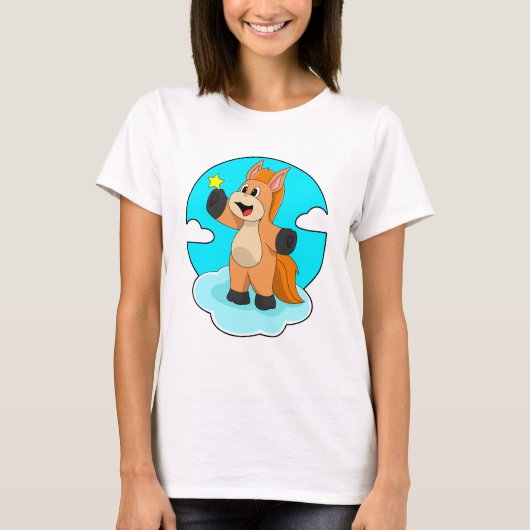Pferd auf Wolken T-Shirt (Vorderseite)