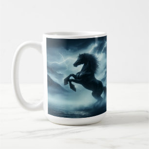 Pferd bäumt sich auf während eines donnernden Berg Kaffeetasse
