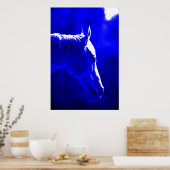 Pferd bei Nacht - Pferd im Mondlicht drucken Poster (Küche)