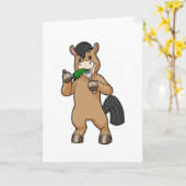 Pferd beim Essen Vegan Karte (Gelbe Blume)