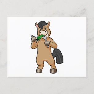 Pferd beim Essen Vegan Postkarte
