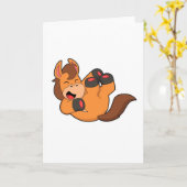 Pferd beim Lachen Karte (Gelbe Blume)