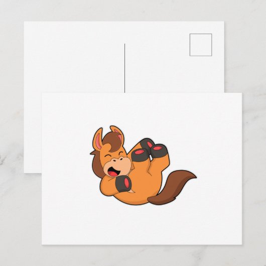 Pferd beim Lachen Postkarte (Vorne/Hinten)